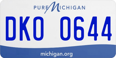 MI license plate DKO0644