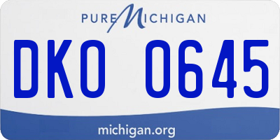 MI license plate DKO0645