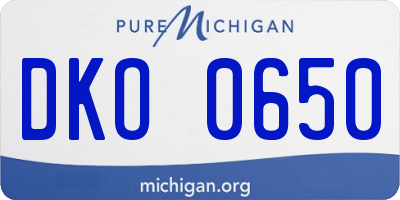MI license plate DKO0650