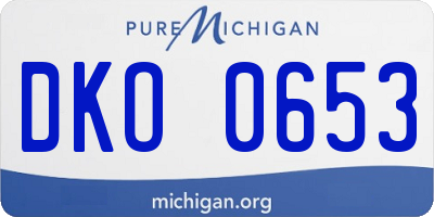 MI license plate DKO0653