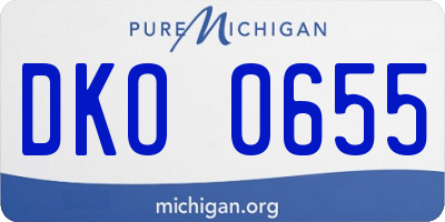 MI license plate DKO0655