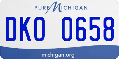 MI license plate DKO0658