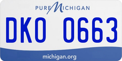 MI license plate DKO0663