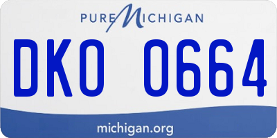 MI license plate DKO0664
