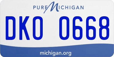 MI license plate DKO0668