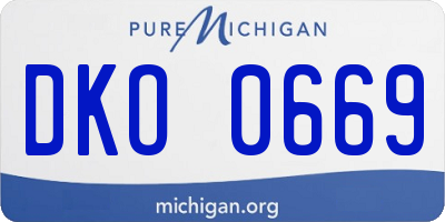 MI license plate DKO0669