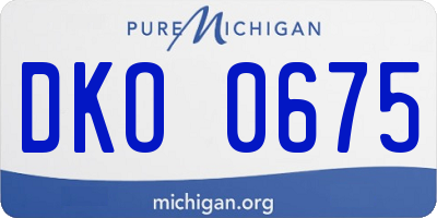 MI license plate DKO0675