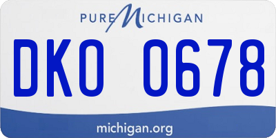 MI license plate DKO0678