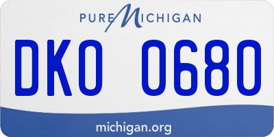 MI license plate DKO0680
