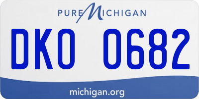 MI license plate DKO0682