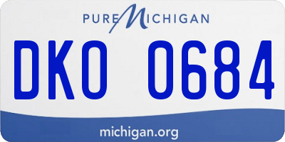 MI license plate DKO0684