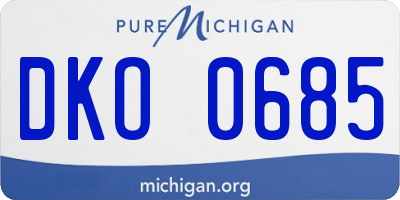 MI license plate DKO0685