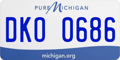 MI license plate DKO0686