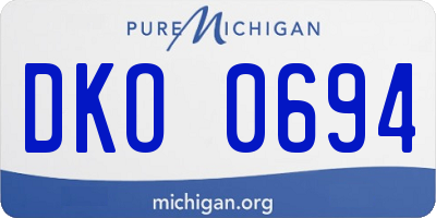 MI license plate DKO0694