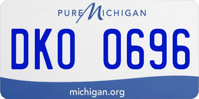 MI license plate DKO0696