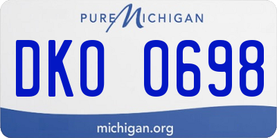 MI license plate DKO0698