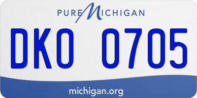 MI license plate DKO0705