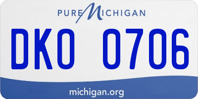 MI license plate DKO0706