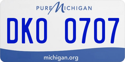 MI license plate DKO0707