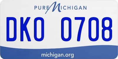 MI license plate DKO0708