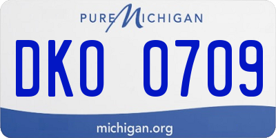 MI license plate DKO0709