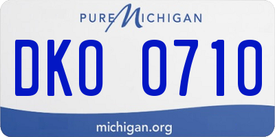 MI license plate DKO0710