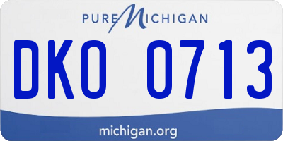 MI license plate DKO0713