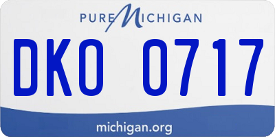 MI license plate DKO0717