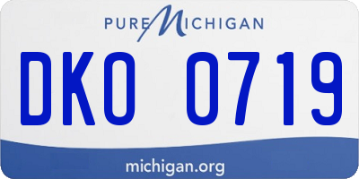 MI license plate DKO0719