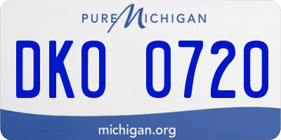 MI license plate DKO0720