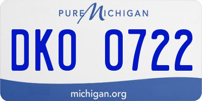 MI license plate DKO0722