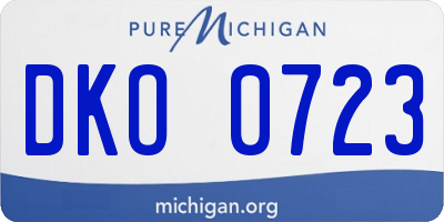 MI license plate DKO0723