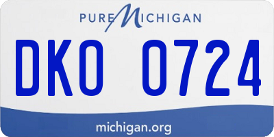 MI license plate DKO0724