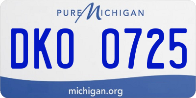 MI license plate DKO0725