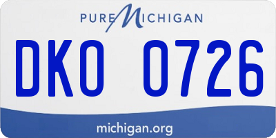MI license plate DKO0726
