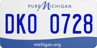 MI license plate DKO0728