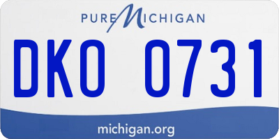 MI license plate DKO0731