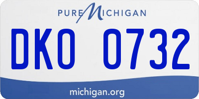 MI license plate DKO0732
