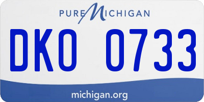 MI license plate DKO0733