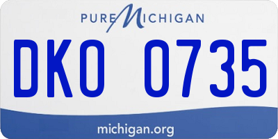 MI license plate DKO0735