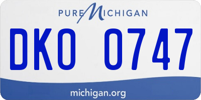 MI license plate DKO0747