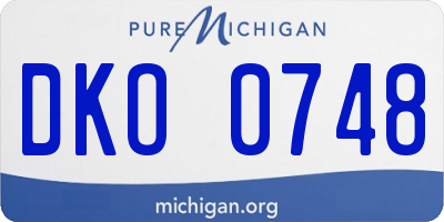 MI license plate DKO0748
