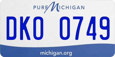 MI license plate DKO0749