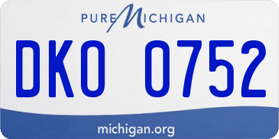MI license plate DKO0752