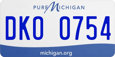 MI license plate DKO0754