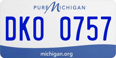 MI license plate DKO0757