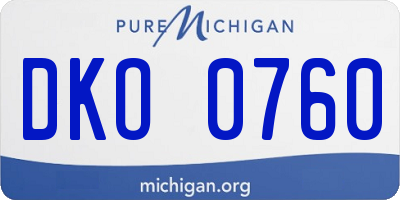 MI license plate DKO0760