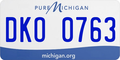 MI license plate DKO0763