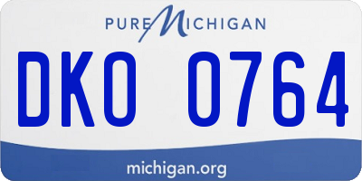 MI license plate DKO0764