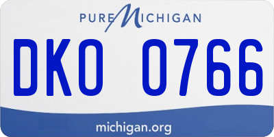 MI license plate DKO0766